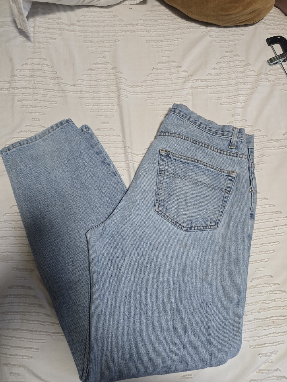 Vintage Cinch Up Men's Jeans 35x34 Light Wash Denim Relaxed Fit Y2K 90s